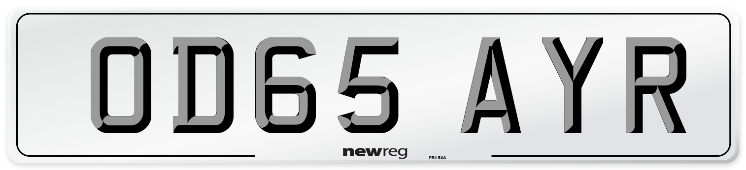 OD65 AYR Number Plate from New Reg